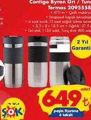 CONTİGO BYRON GRİ / TUNÇ TERMOS 2095558İ CONTİGO BYRON GRİ / TUNÇ TERMOS 2095558İ